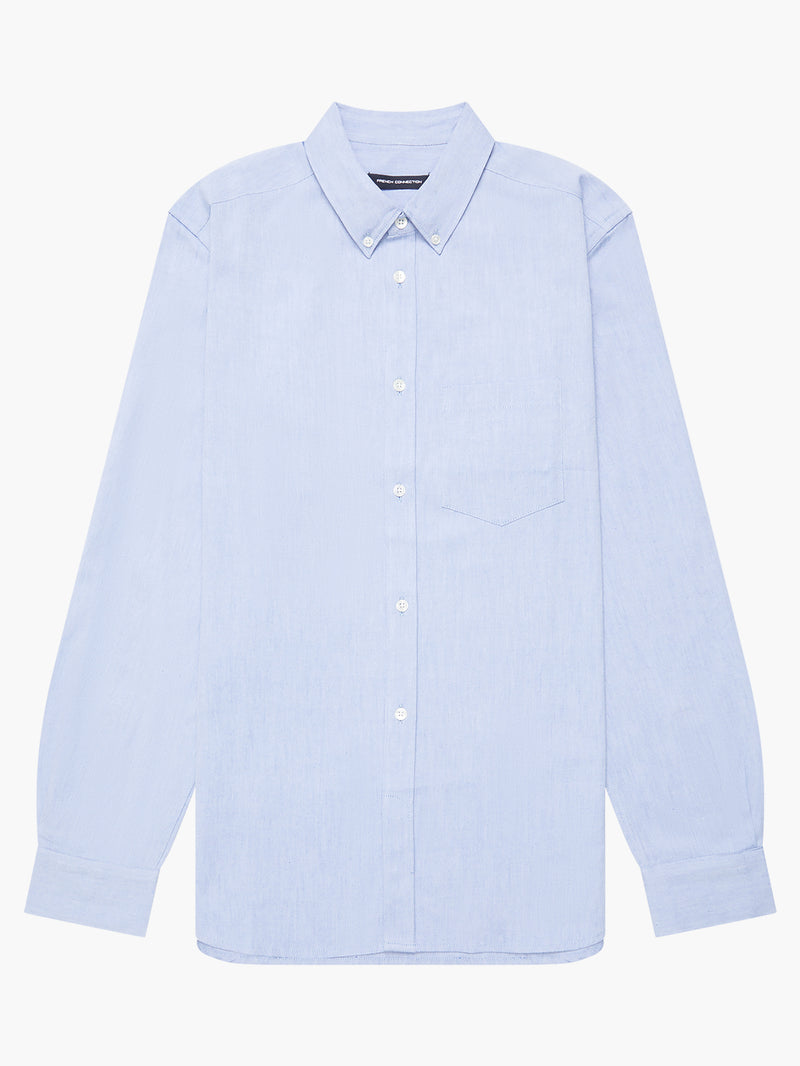 Oxford Long Sleeve Shirt Mid Blue | French Connection UK