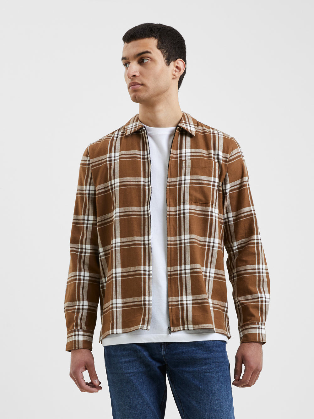 Shadow Check Shirt Sepia Multi | French Connection UK
