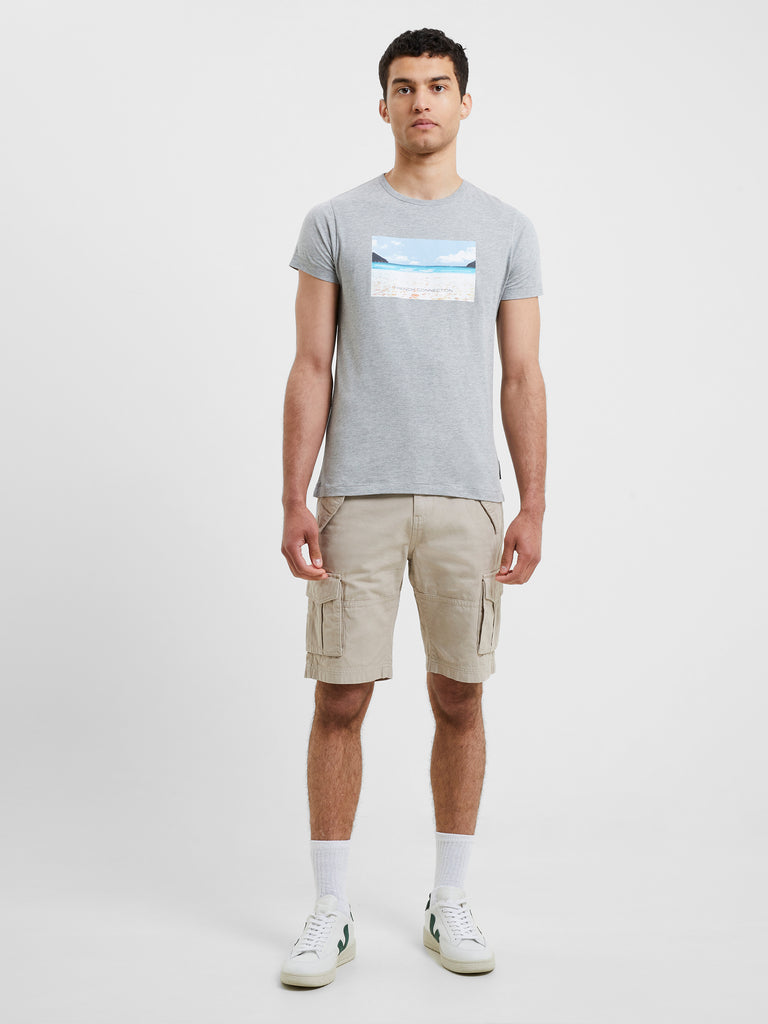 French Connection Beach Photo T-Shirt Light Grey Mel | French Connection UK