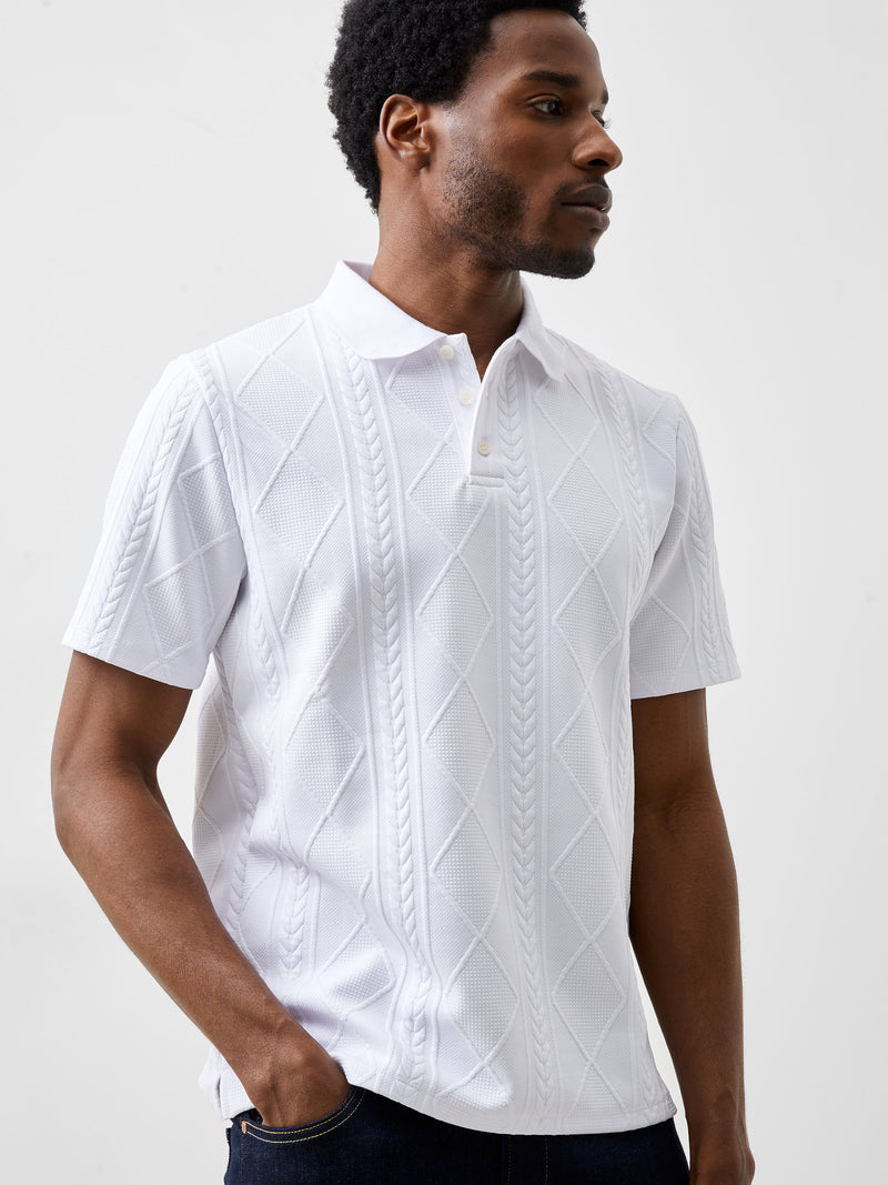 Jacquard Short Sleeve Polo Shirt    