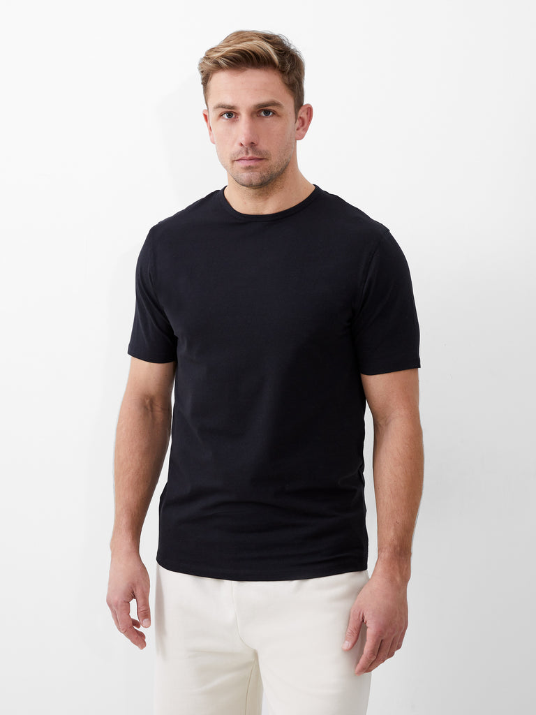Short Sleeve Stretch T-Shirt Black | French Connection UK