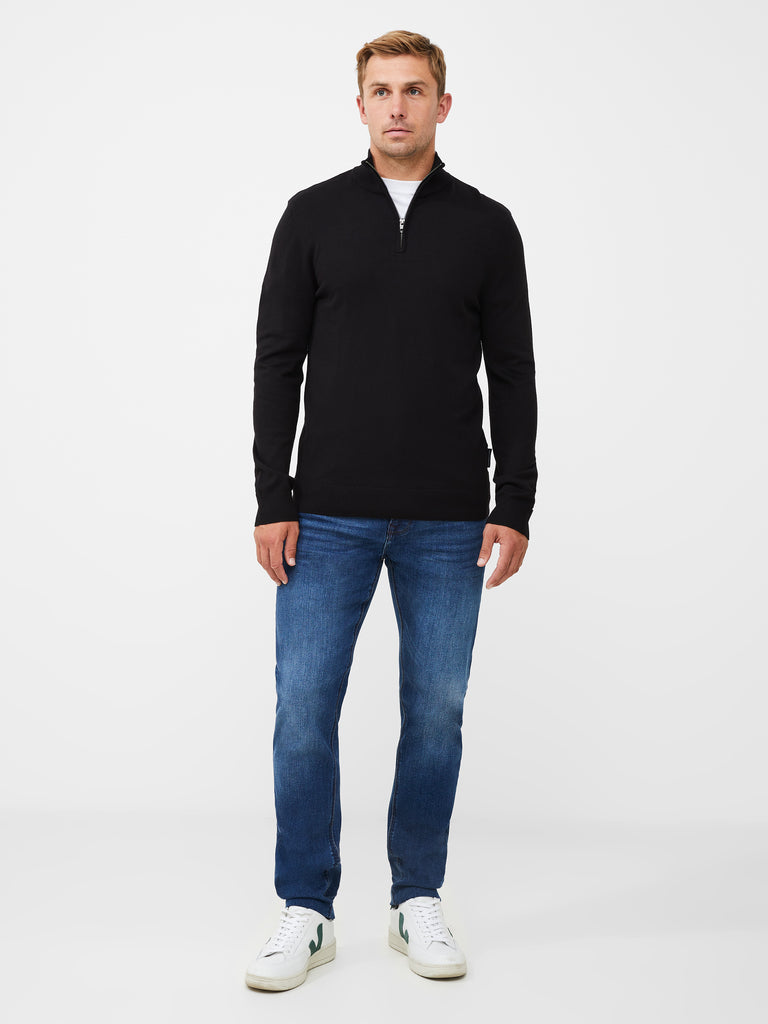 Half Zip Sweatshirt Black | French Connection UK
