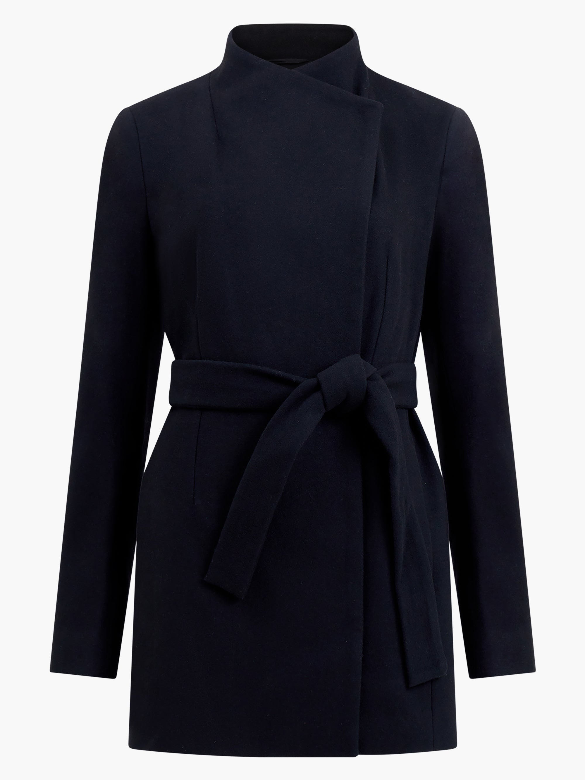 Platform Felt Crossover Coat Black | French Connection UK