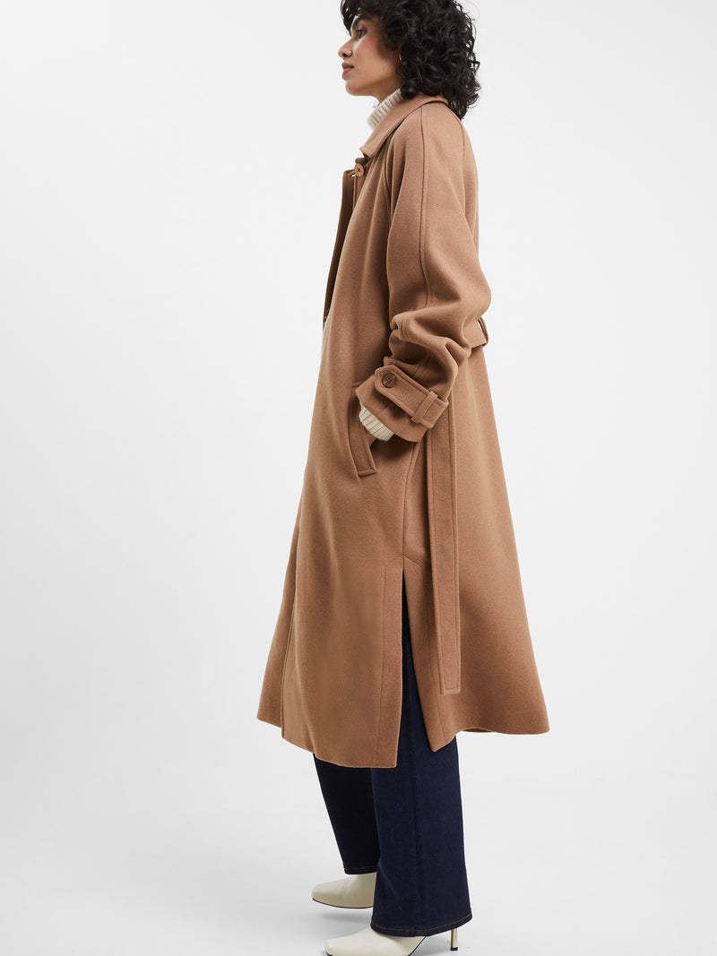 Fawn Felt Coat Tobacco Brown | French Connection UK