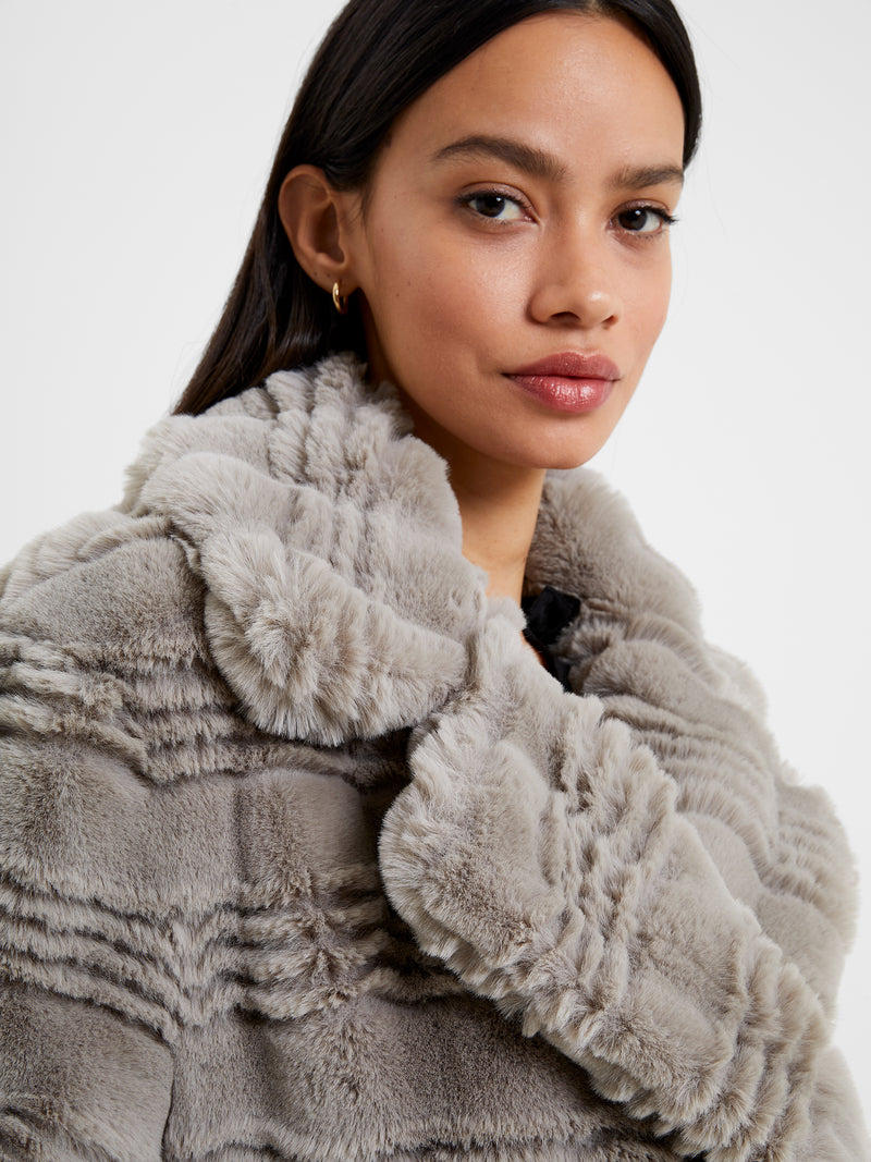 Faux fur outlet coat short