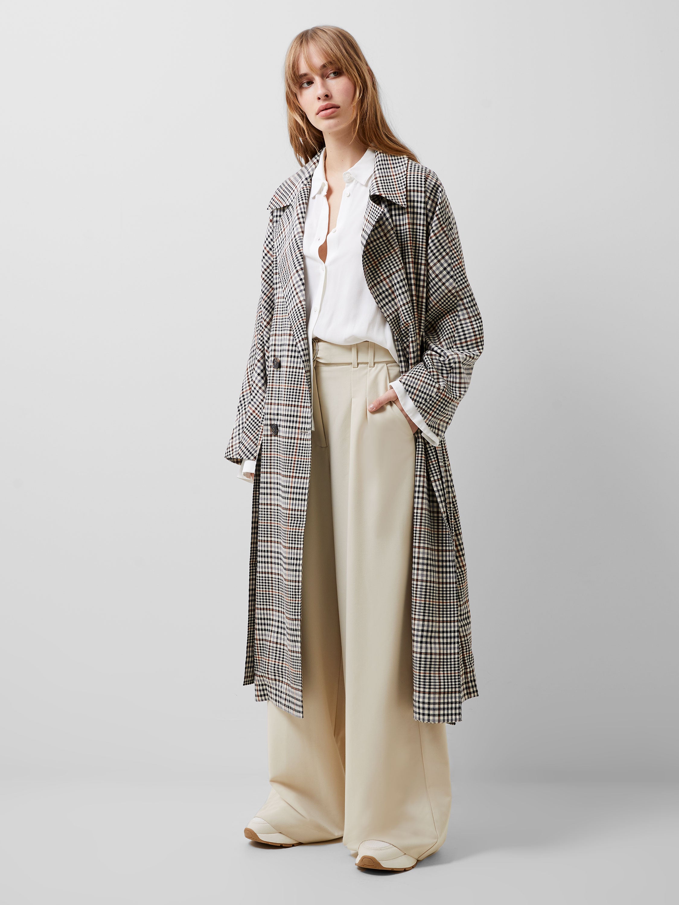 Dandy Check Coat Check Multi French Connection UK