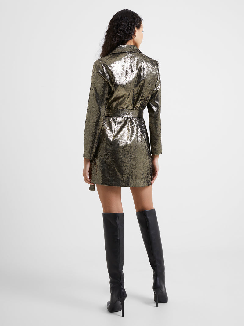 Alara Molten Metallic Tuxedo Mini Dress