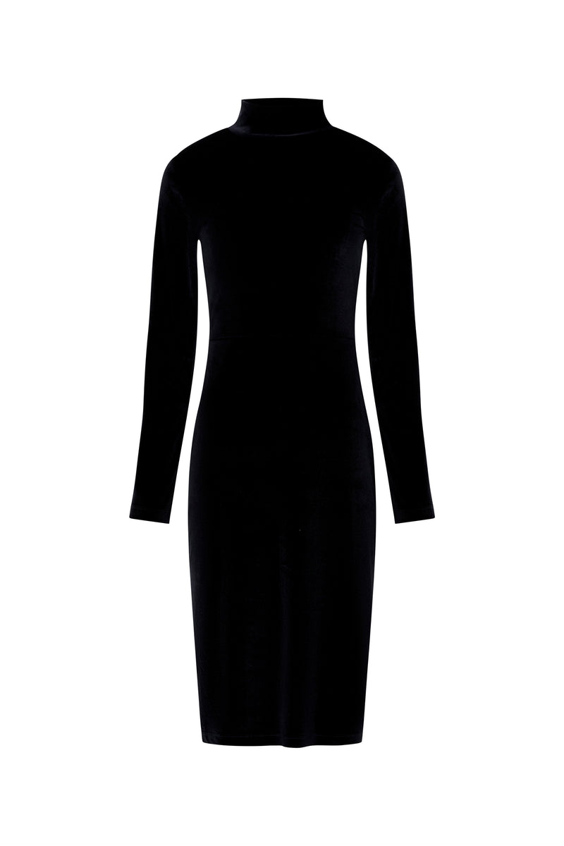 Sula Velvet Jersey Dress Black | French Connection UK