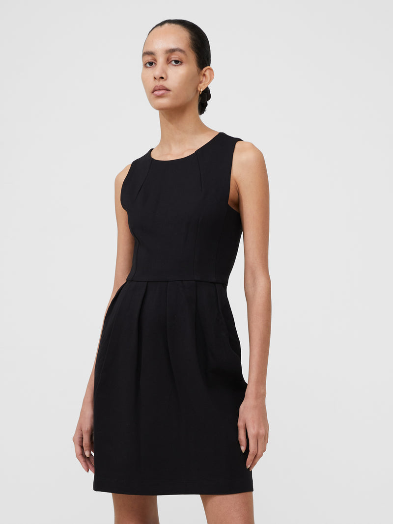 Sleeveless Mini Shift Dress - Black