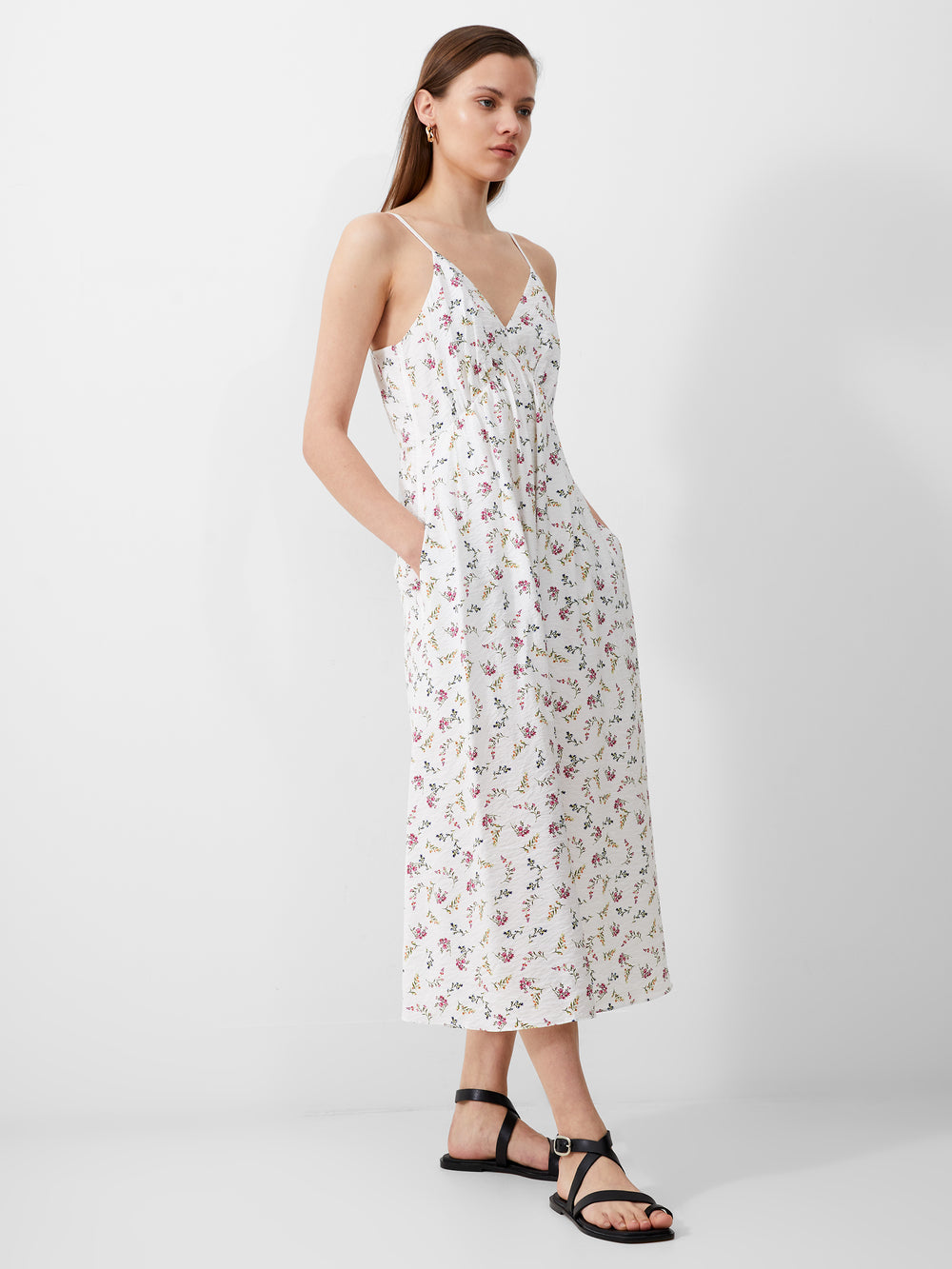 Floriana Faron Drape Sundress Summer White/Multi/Floral Print | French ...