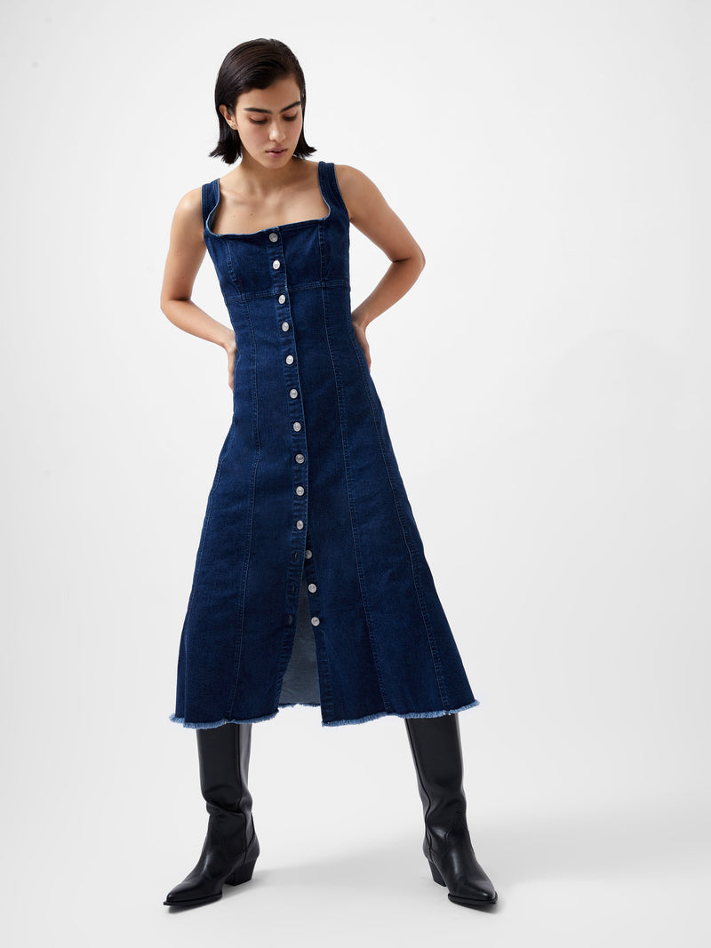 Arywode Denim Dress Mid Wash French Connection UK