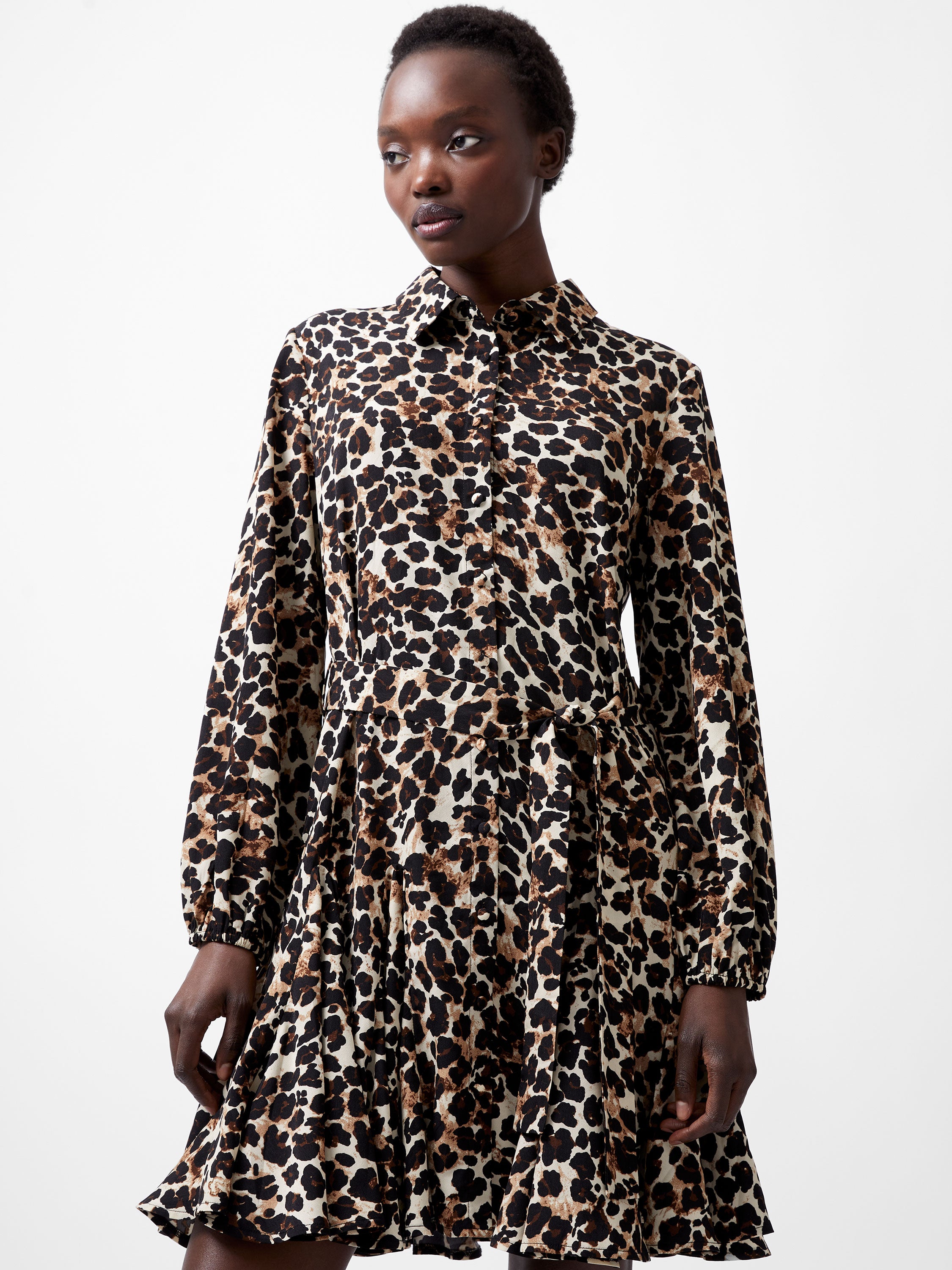 Leopard Print Swing Dress Multi French Connection UK