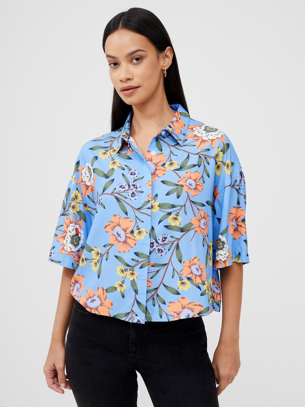 Boxy Shirt Tranquil Blue | French Connection UK