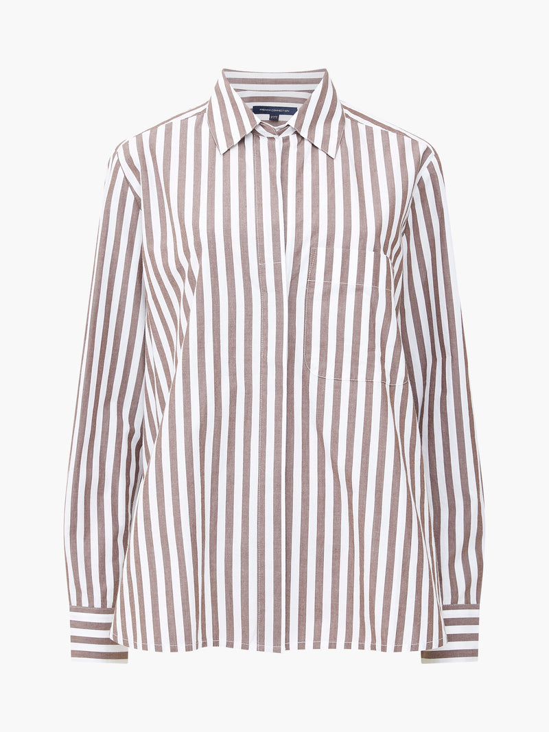 Stripe Poplin Popover Shirt