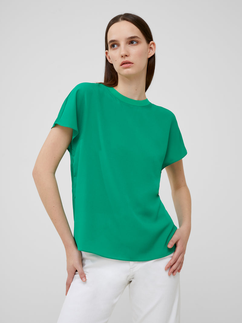 Crepe Light Crew Neck Top