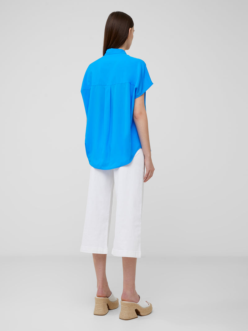 Crepe Light Cap Sleeve Popover Shirt