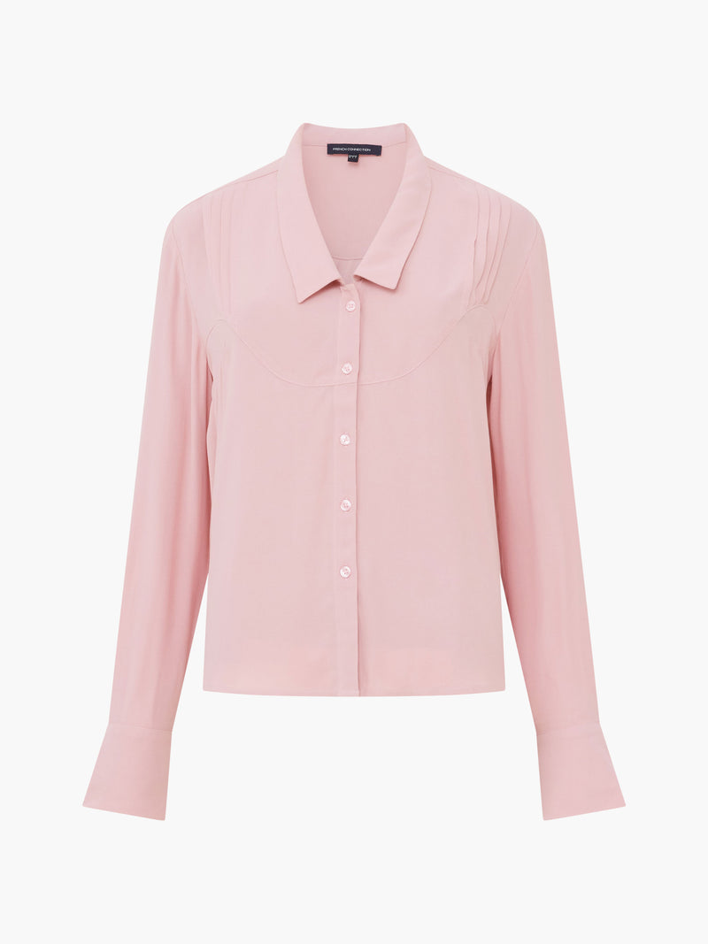 Cecile Crepe Pin Tucks Shirt