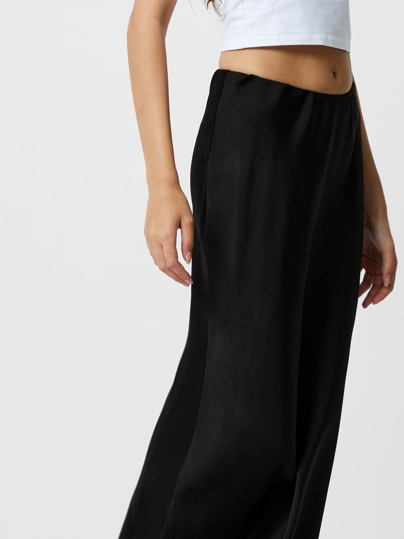 Satin Slip Midi Skirt