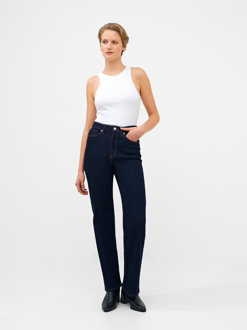 Stretch Denim Wide Flare Full Length Jeans Clean Indigo | French Connection  UK