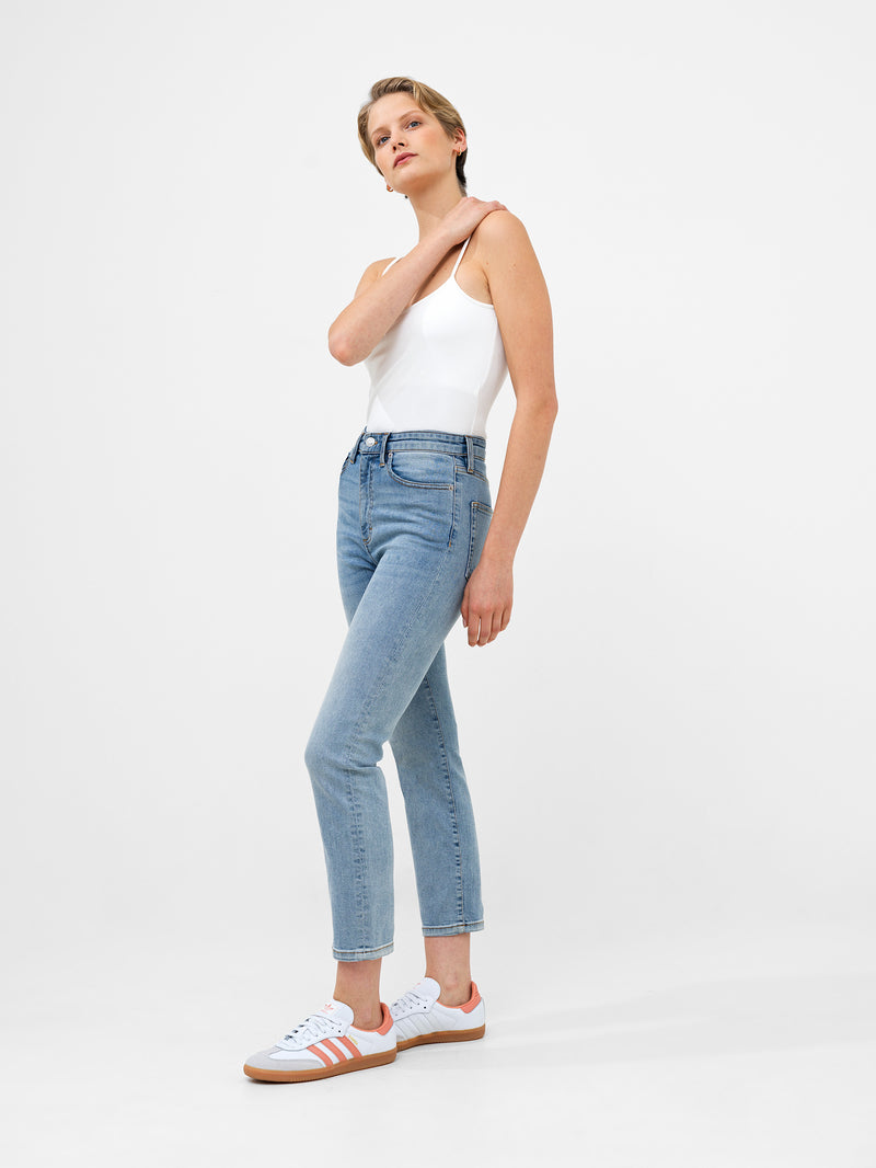Stretch Denim Cigarette Fit Ankle Length Jeans Bleach Wash | French  Connection UK