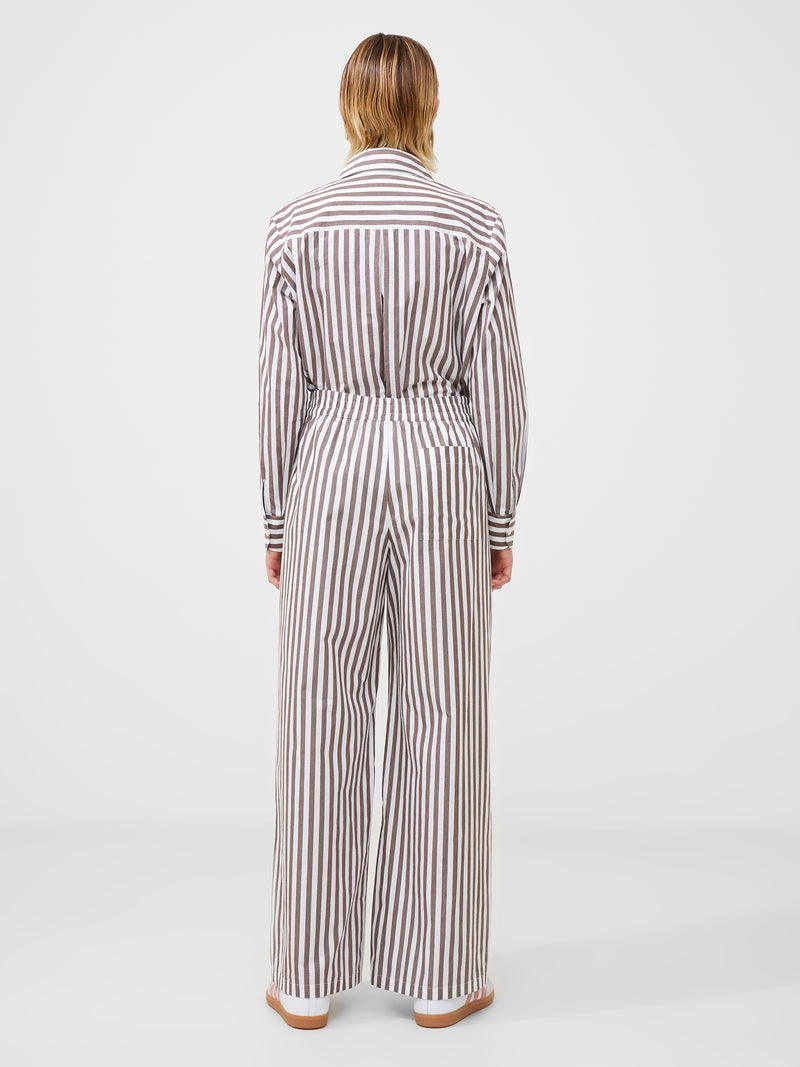 Stripe Poplin Palazzo Trousers