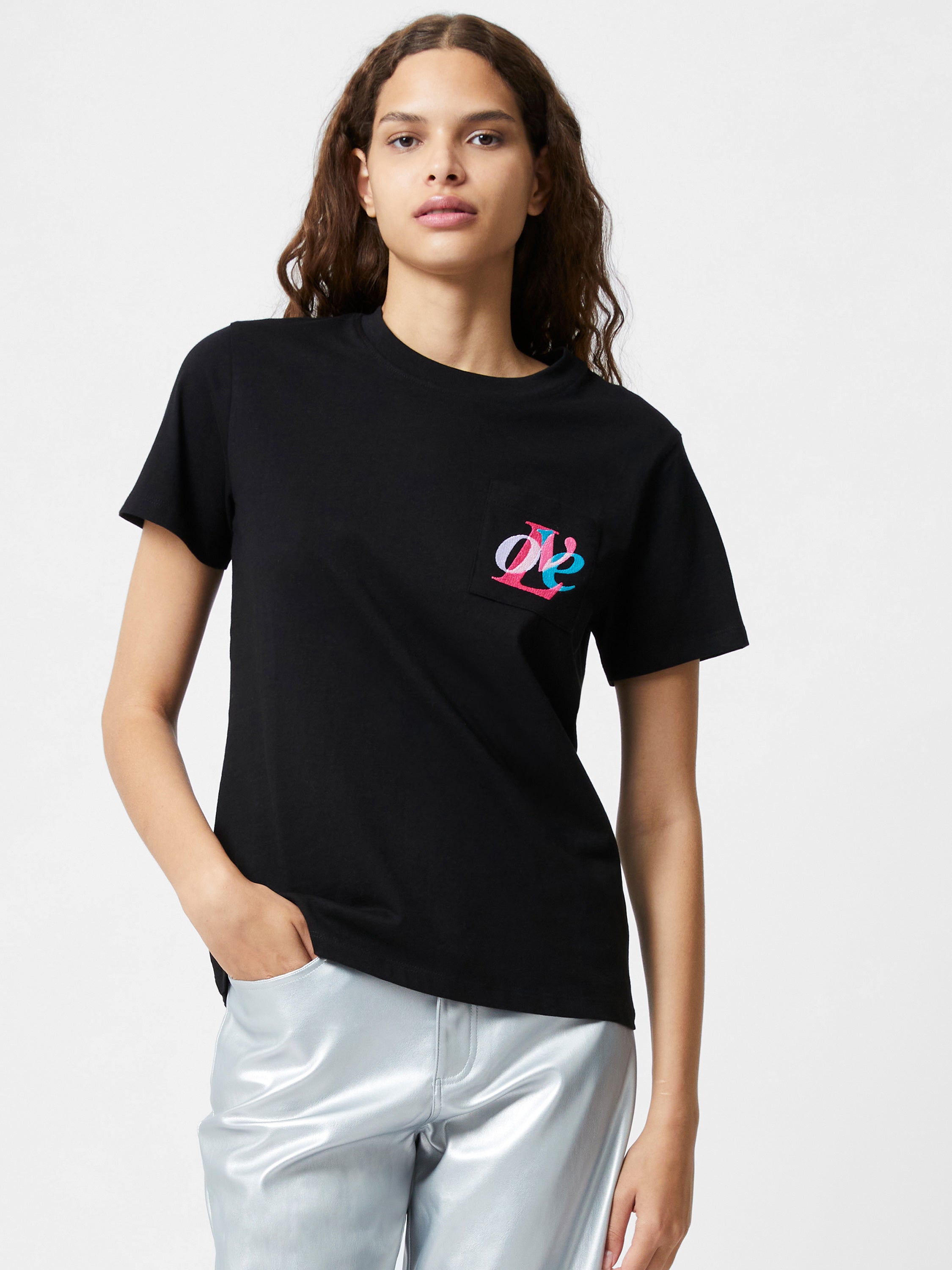 Love Embroidered Pocket T-Shirt