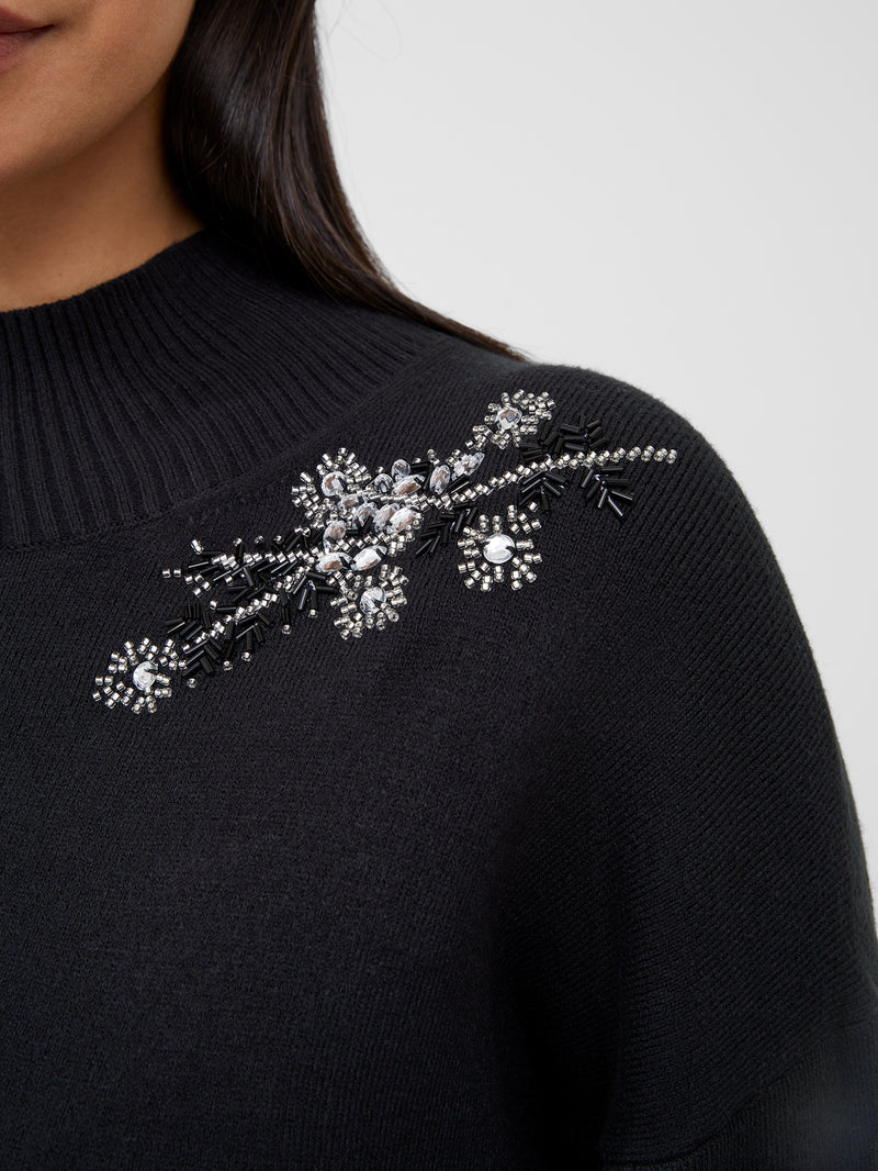Babysoft Diamante Embroidered Jumper Blackout | French Connection UK