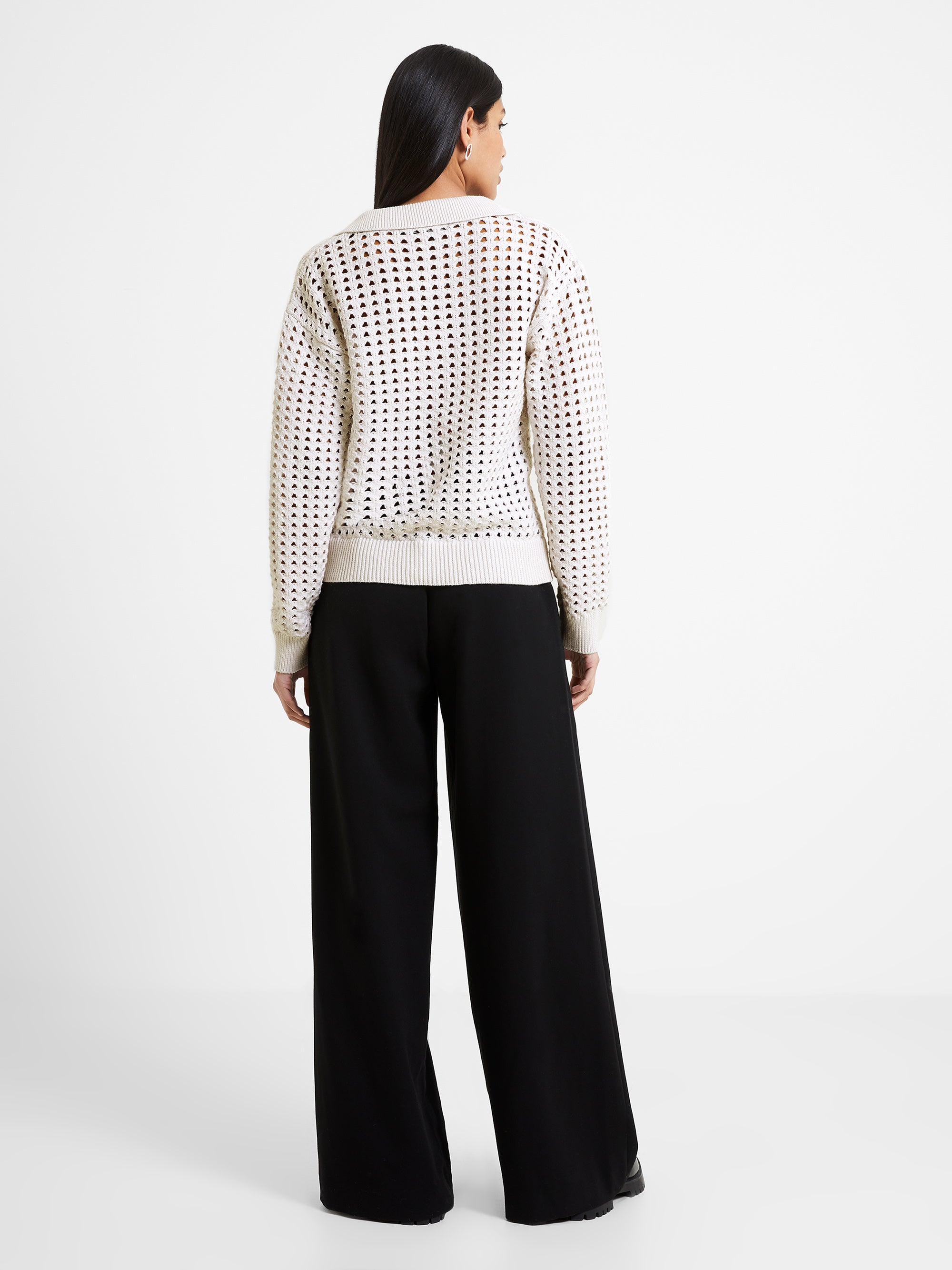 Manda Pointelle Collared Jumper