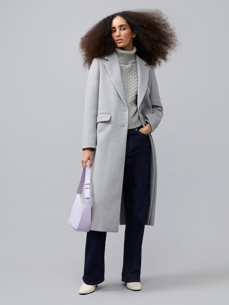 French connection platform outlet felt funnel neck coat