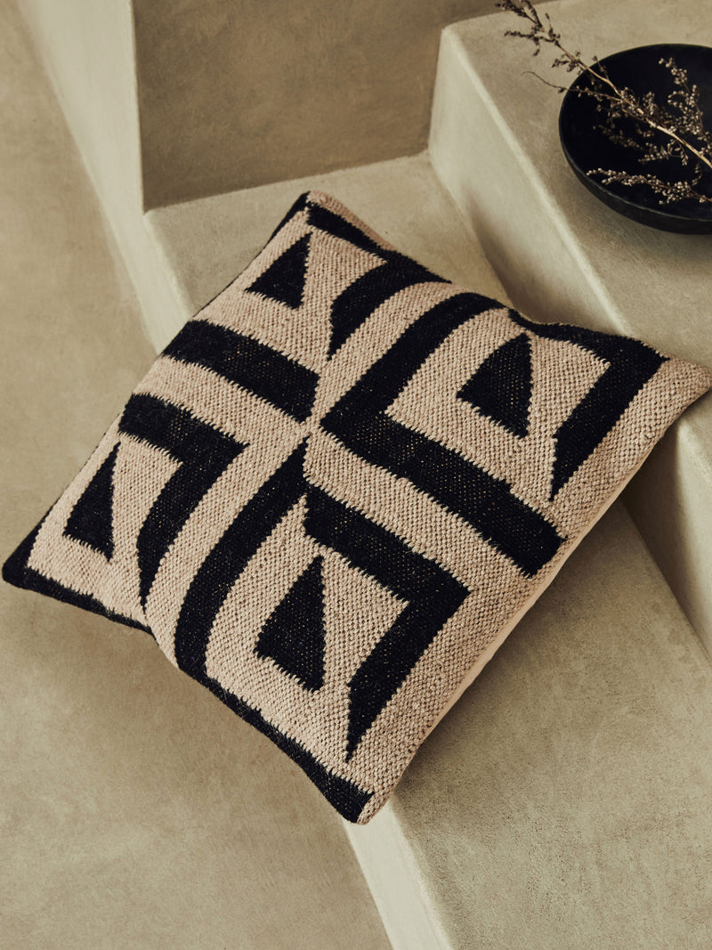 Sundial Jute Monochrome Cushion