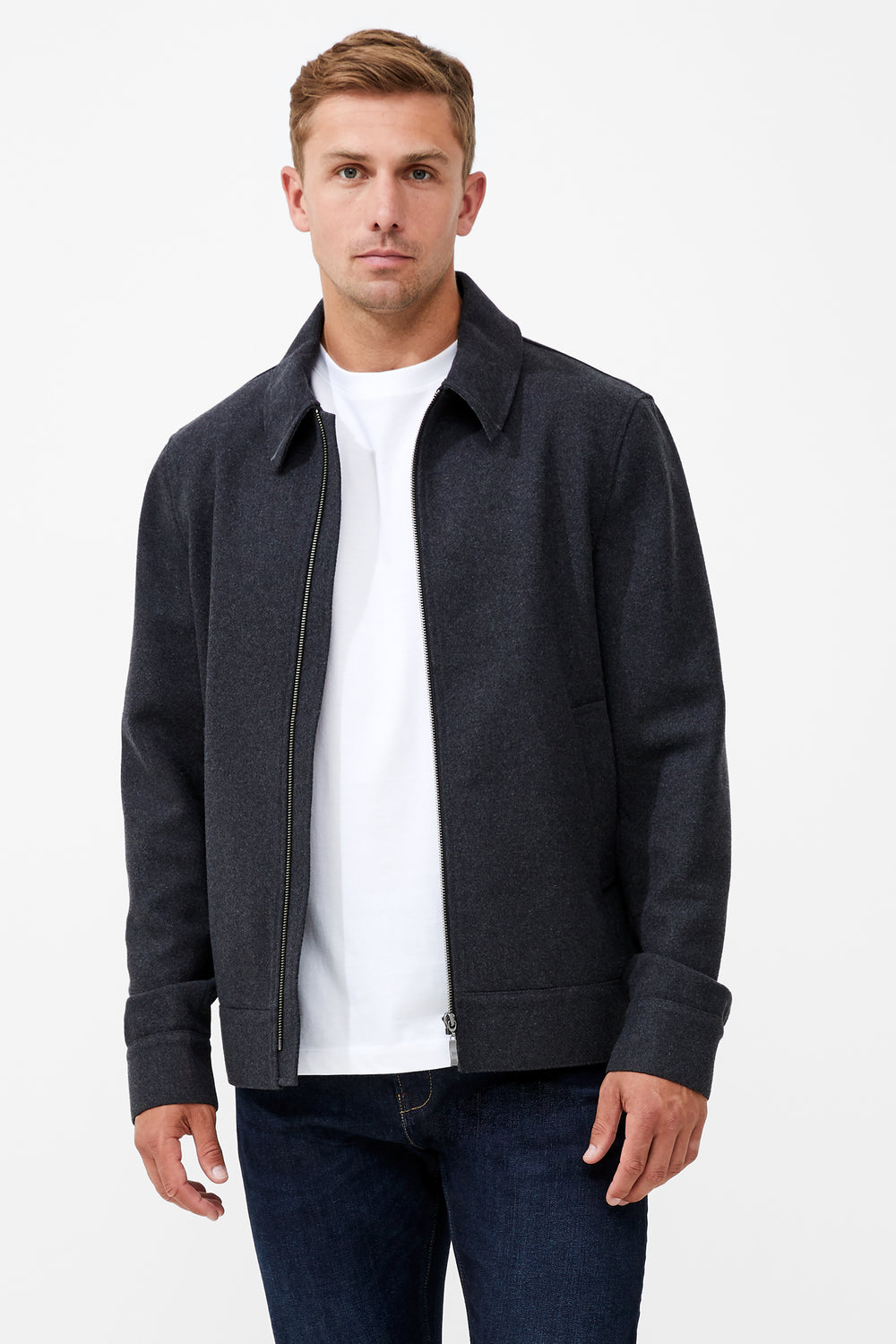 Wool Blend Blouson Coat AW23 Charcoal Mel | French Connection UK