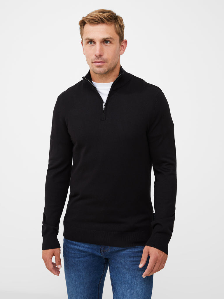 Half Zip Sweatshirt Black | French Connection UK