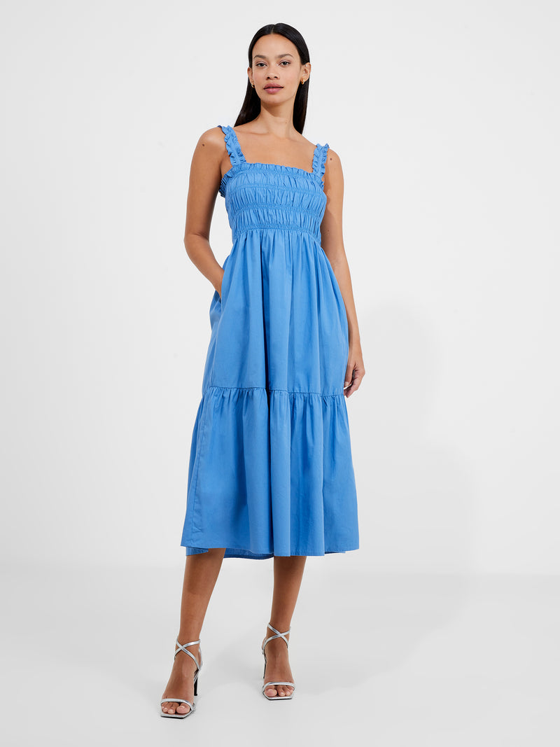 Shirred Sundress Tranquil Blue French Connection UK