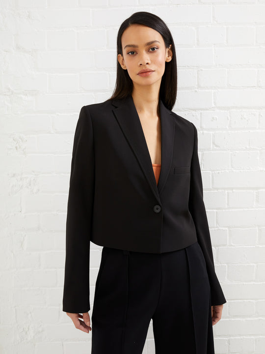 Echo Crepe Cropped Blazer