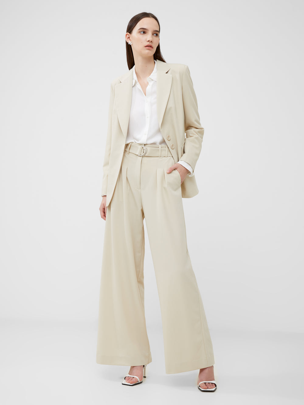 Everly Suiting Blazer Oyster Gray | French Connection UK