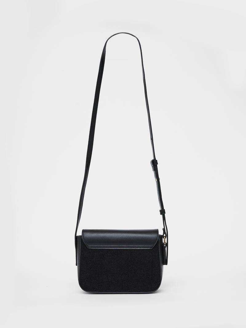 Cord Mix Shoulder Bag Black | French Connection UK