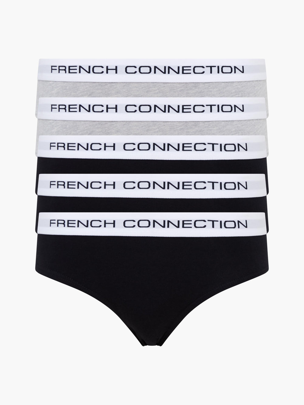Buy French Connection Womens Five Pack Briefs Black/Black/Black