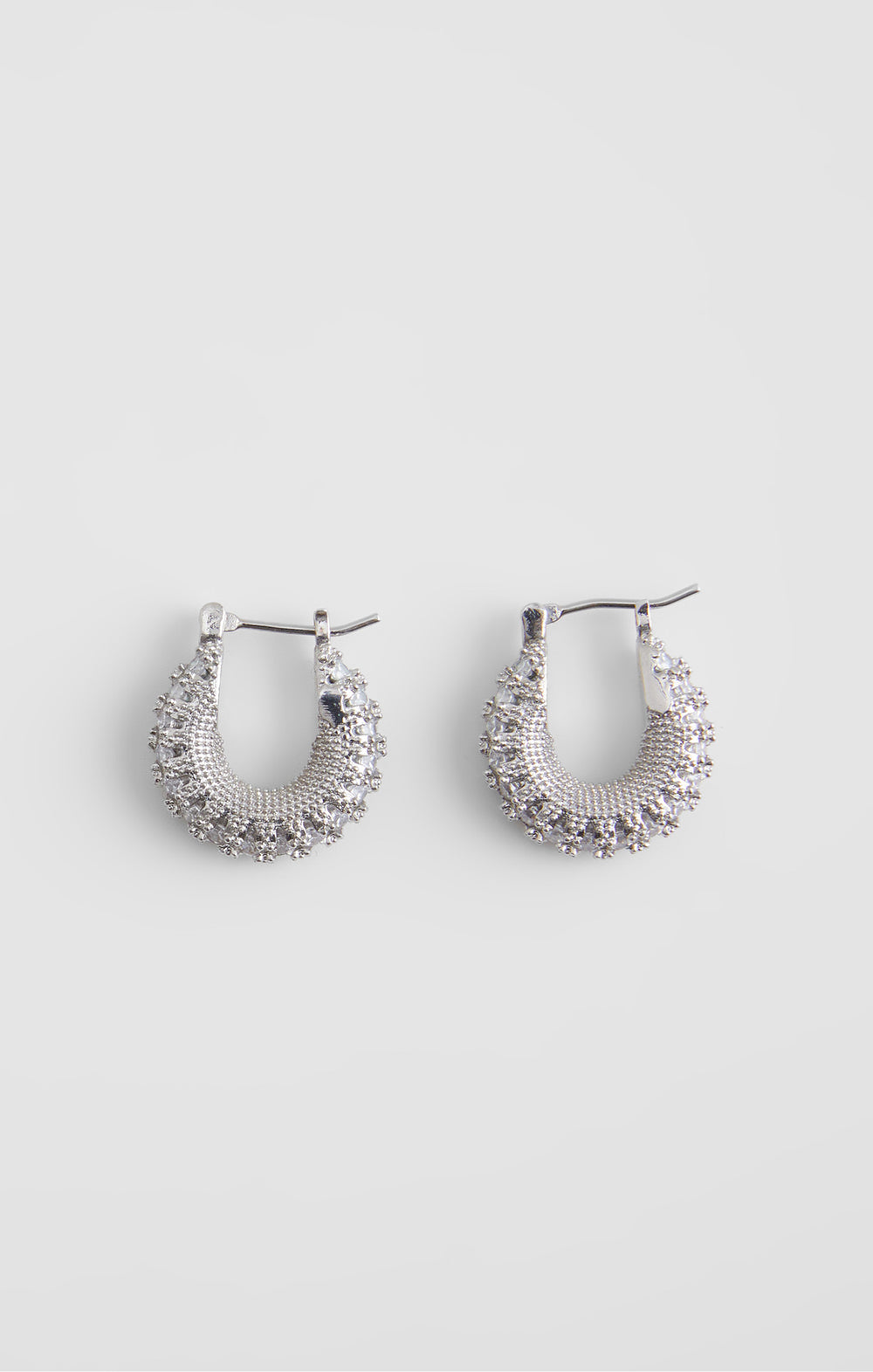 Chunky Delicate Diamante Mini Hoop Earrings Silver/Diamante | French  Connection UK