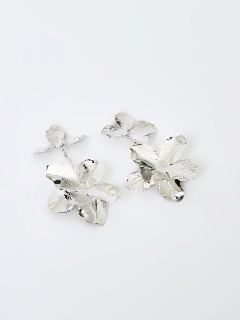 Metal Floral Drop Earrings