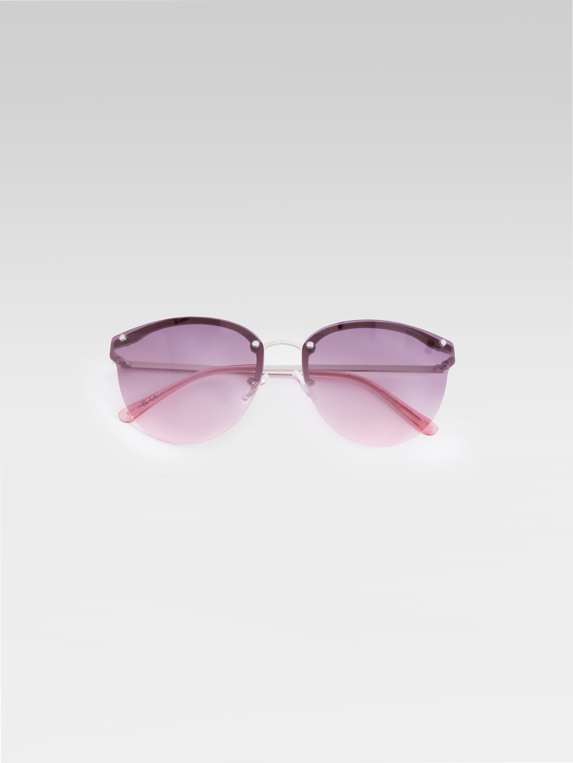 Metal Cat Eye Rimless Sunglasses