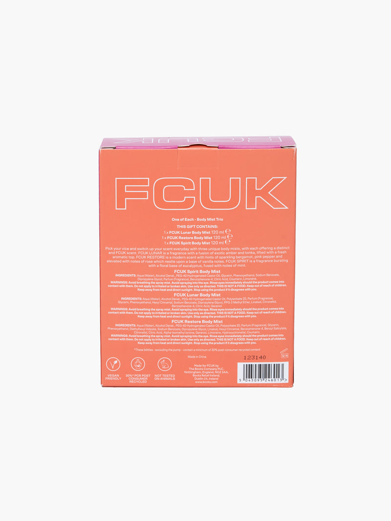 FCUK One Of Each Body Mist Gift Set Ecru French Connection UK