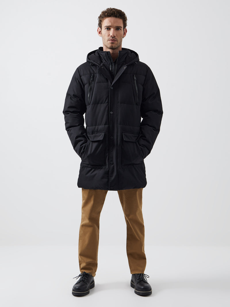 Layered down deals puffer coat