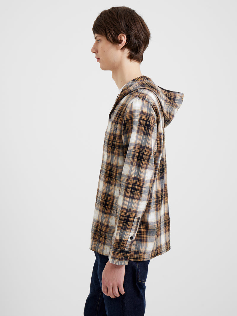 Hooded hot sale check shirt