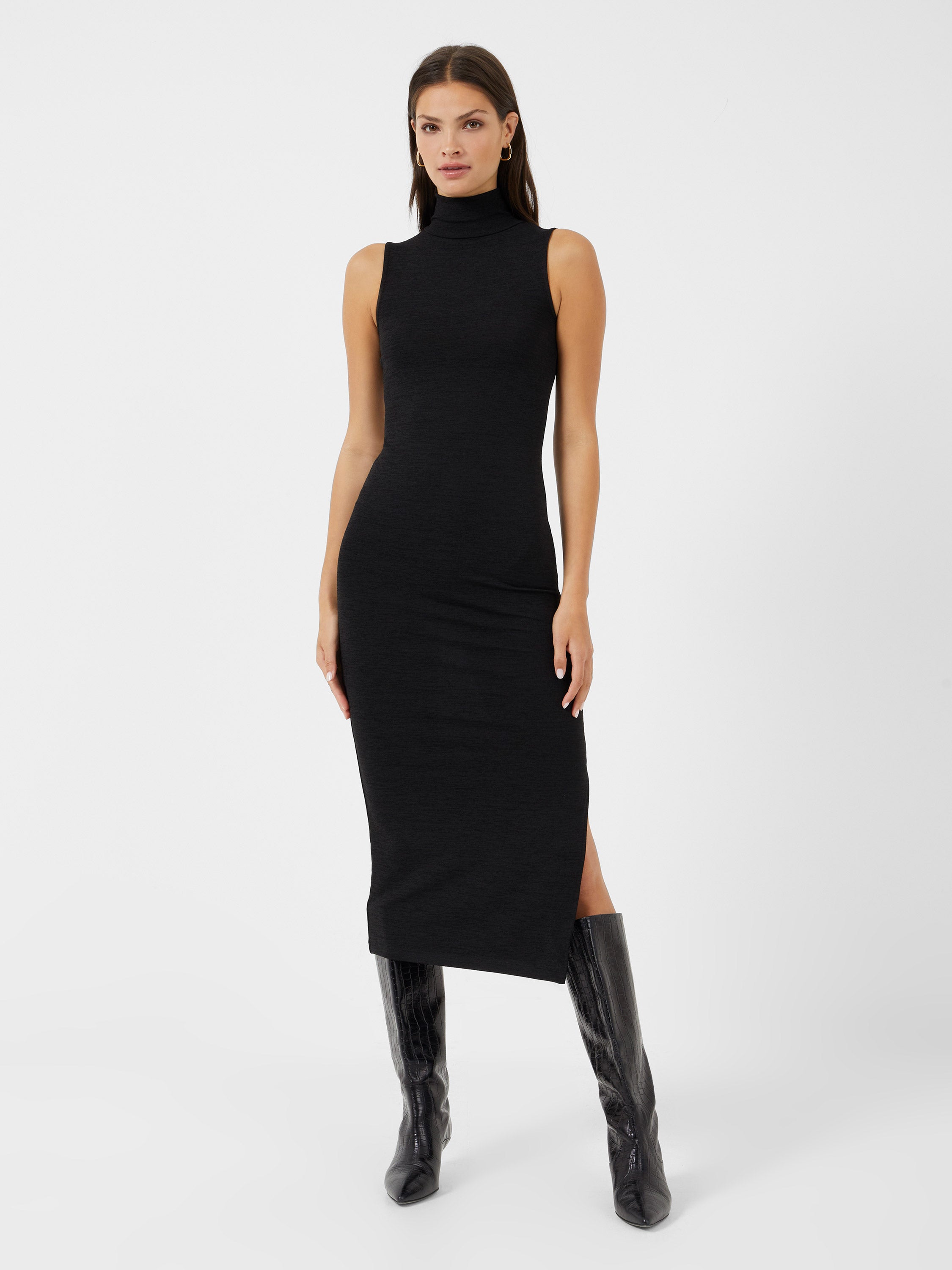 Black high hotsell neck sleeveless dress