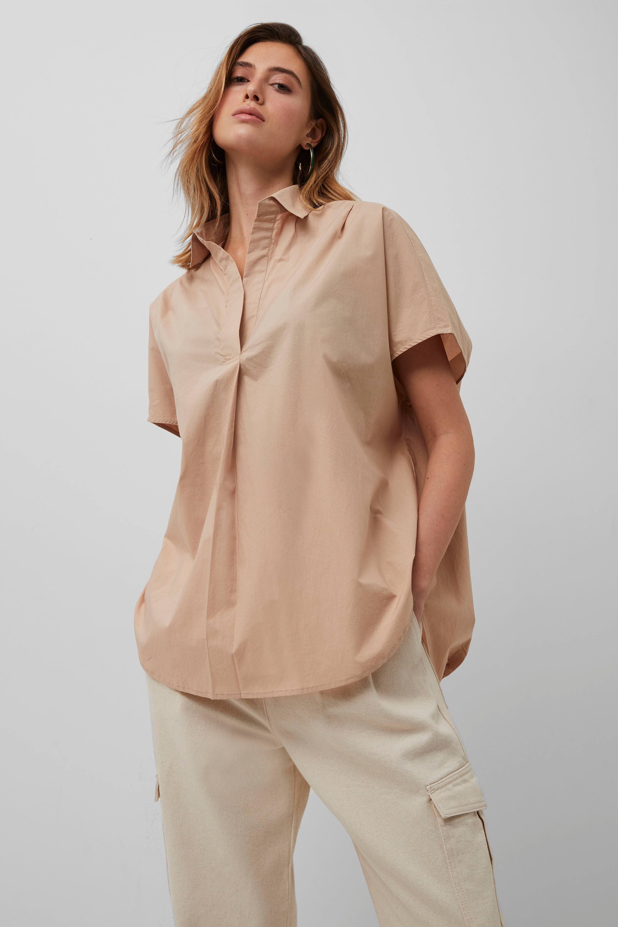 Rhodes Poplin Sleeveless Popover Shirt