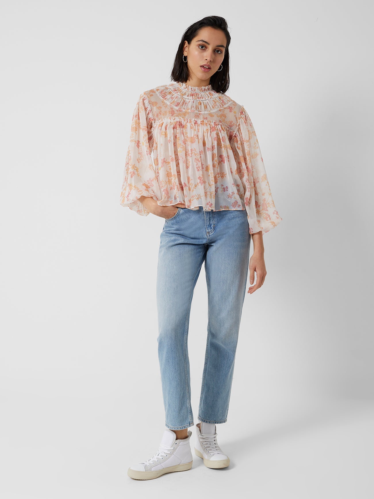 Diana Recycled Crinkle Long Sleeve Blouse