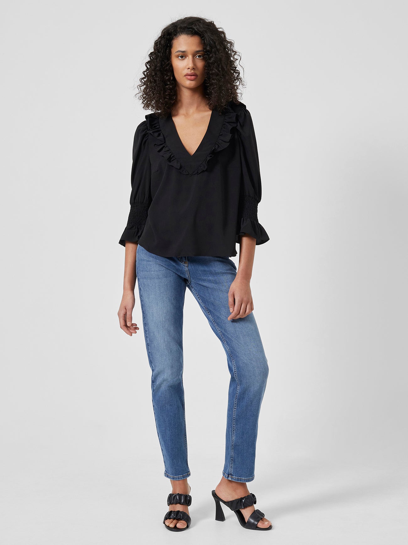 Crepe Light Ruffle Blouse