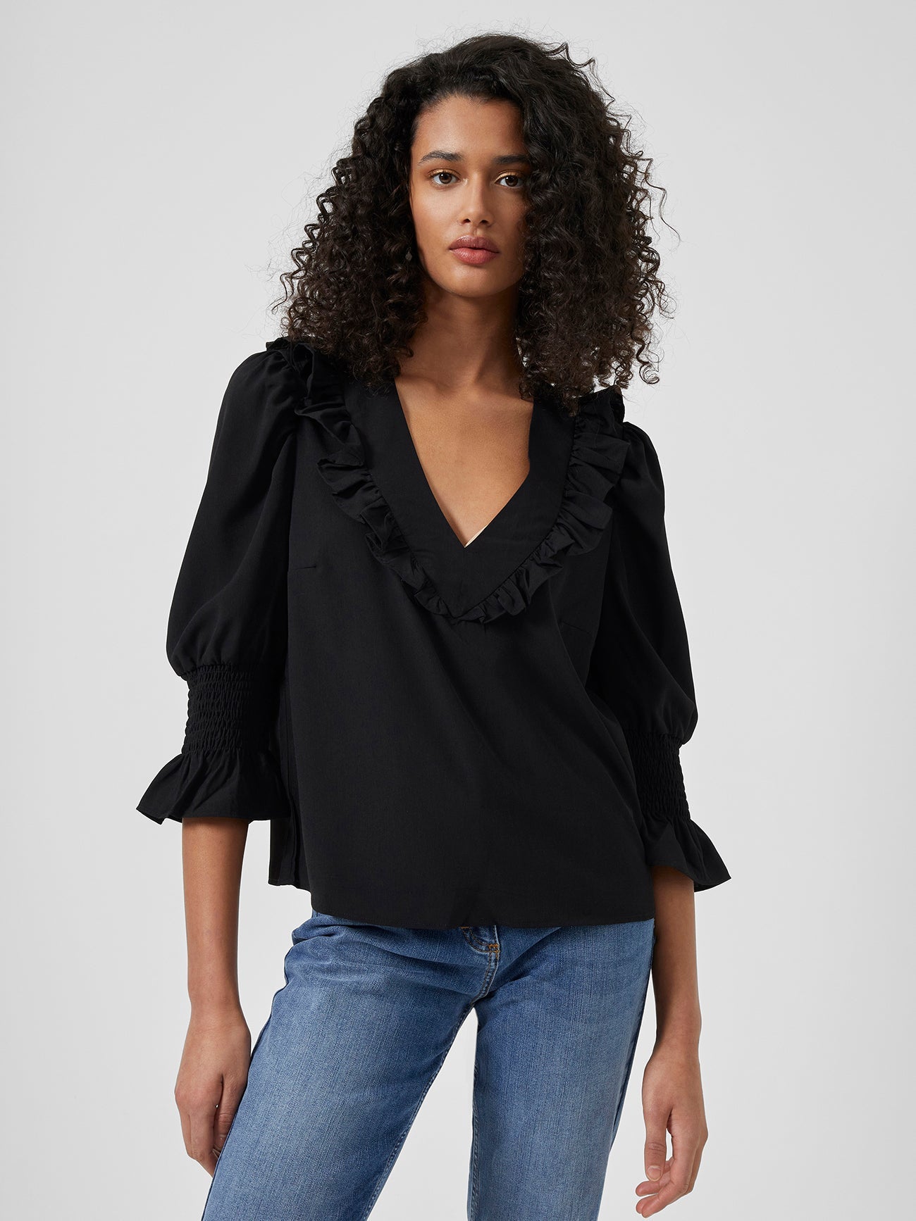 Crepe Light Ruffle Blouse