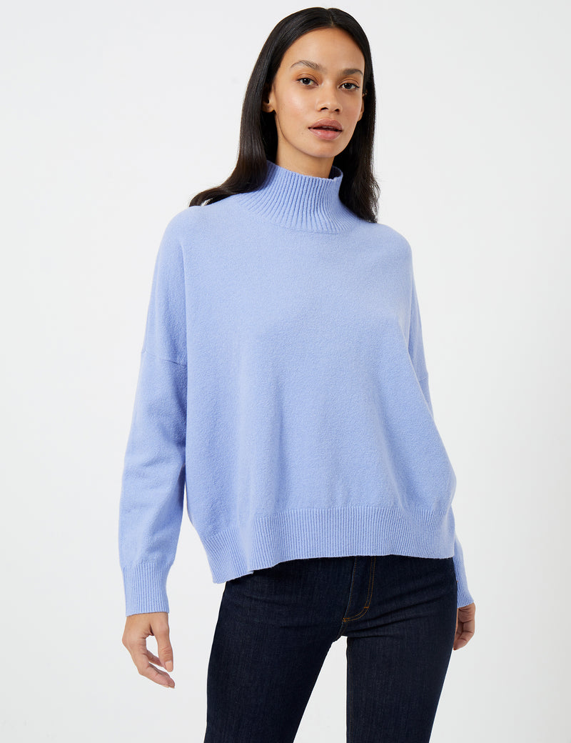 Jeanie Vhari Recycled Roll Neck Jumper Paradise Blue Mel | French ...