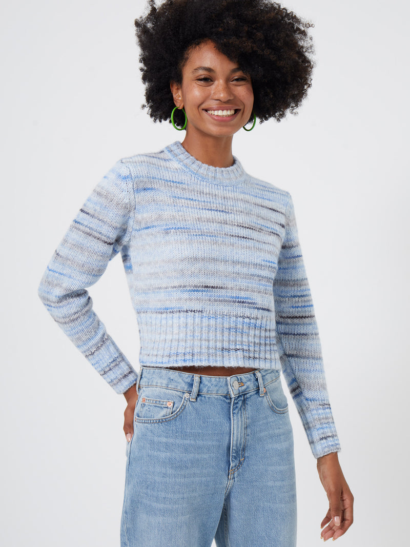 Marley Space Dye Crew Neck Knit Jumper Camel/Paradise Blue Multi | French  Connection UK